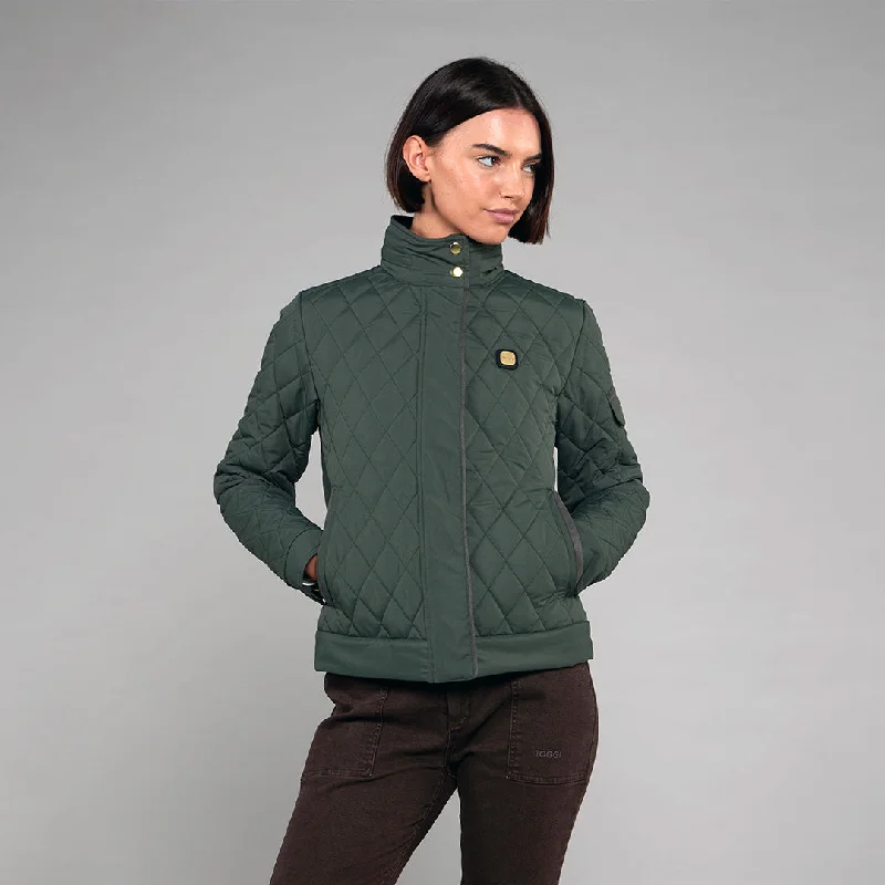 Toggi Sidwell Quilted Jacket Dark Khaki Cotton Fabric Linen Fabric Terry Fabric