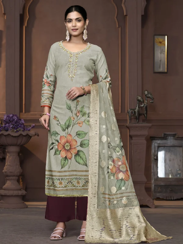 Pista Party Wear Readymade Pant Suit With Wevon Designer Printed Hand Work Stylish Elastic Waist Pants