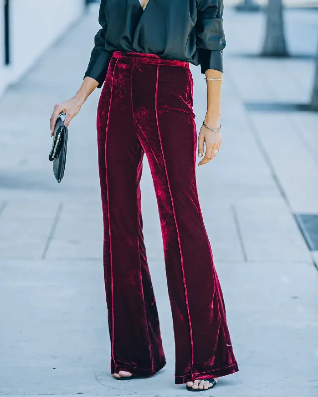 Velvet Straight Leg Pants for Women Soft Cotton Pants