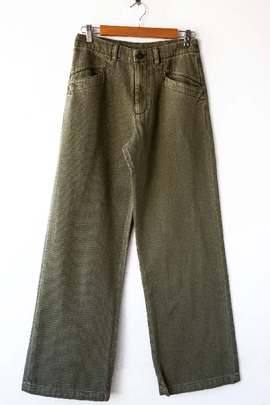 Teri Twill Work Pant Elegant Palazzo Trousers