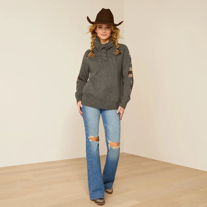 Ladies Ariat Heather Grey Madison Sweater - 10052048 - FINAL SALE Boxy Sweater Fitted Sweater A-Line