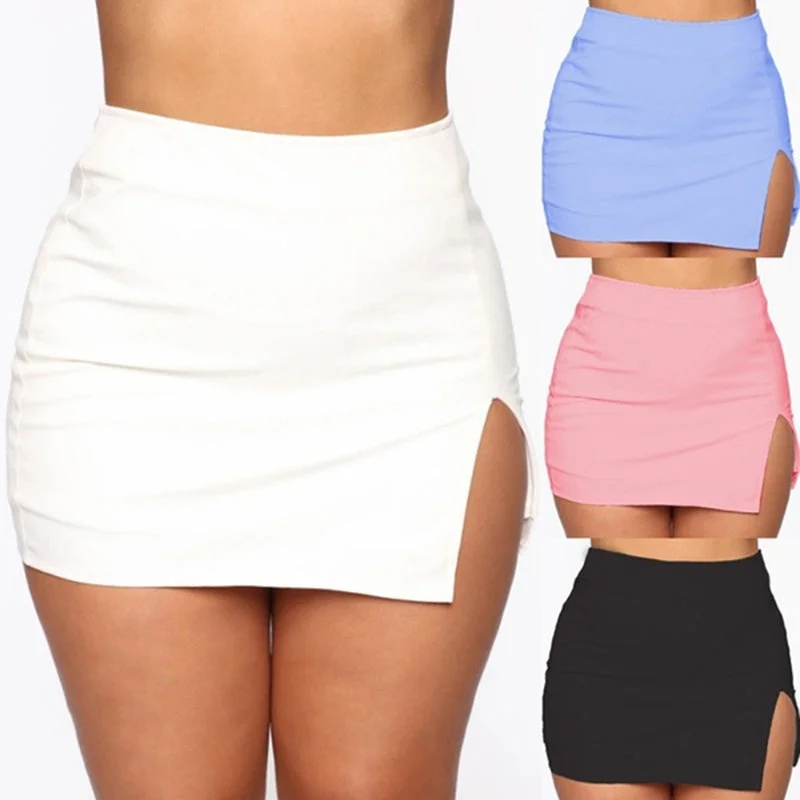 Side Slit Mini Skirt high waist skirt