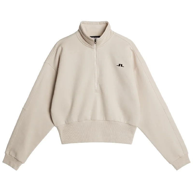 Womens Lucia Zip Mock Neck Jacket Moonbeam - SS25 Trench Coat Raincoat Waterproof Jacket