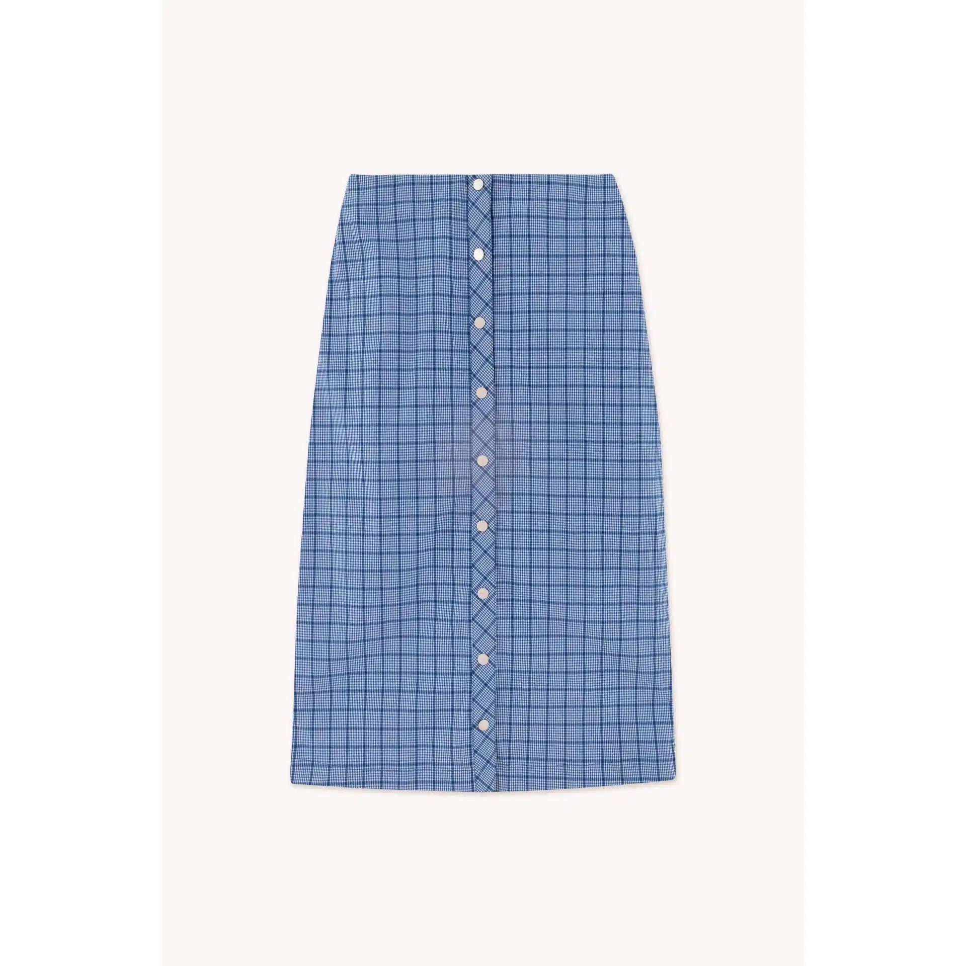 Tiny Cottons Woman - The Tiny Big Sister - Check midi skirt - blue lightweight skirt design
