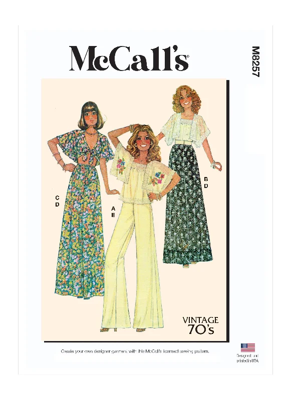 McCall's Pattern M8257 Misses Top Skirt Pants Classic Bootcut Trousers