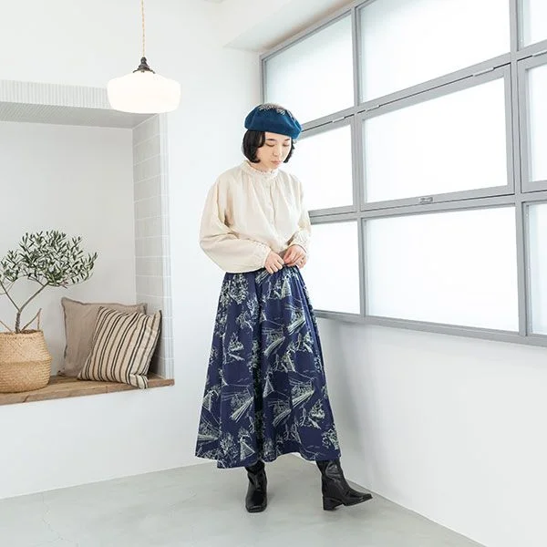Skirt Railroad [20% OFF] linen skirt relaxed