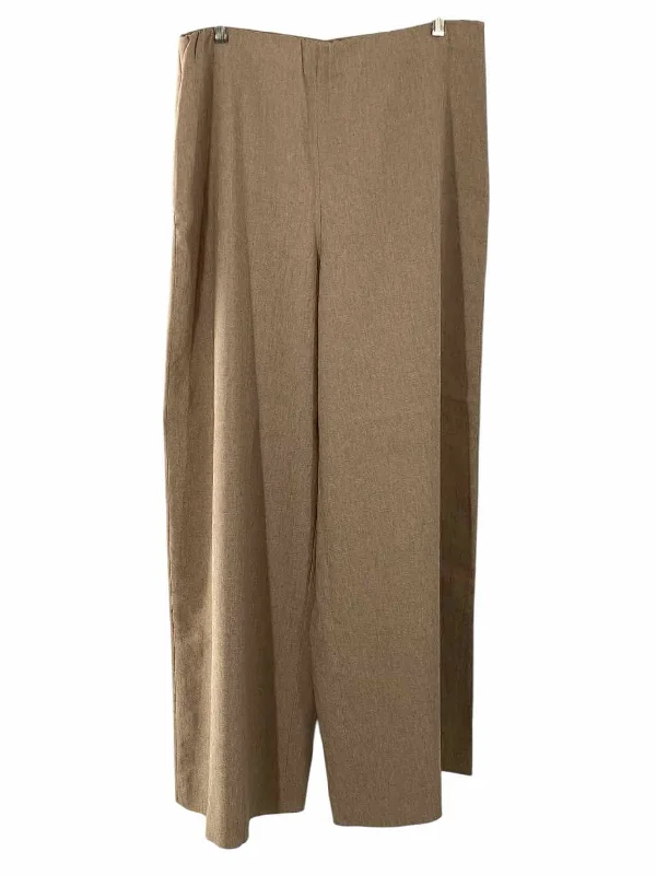 Dialogue Size XL Brown Linen Blend Pants Trendy Velvet Pants