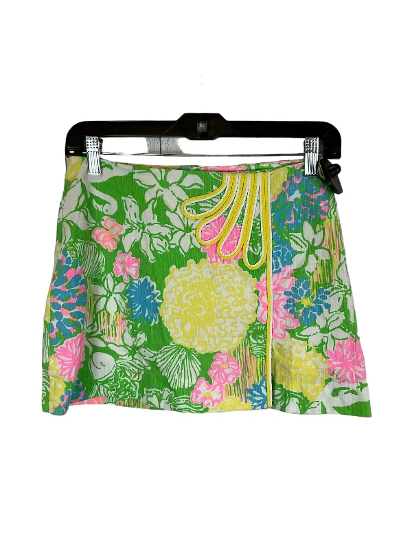 Green Skirt Designer Lilly Pulitzer, Size 0 denim skirt casual