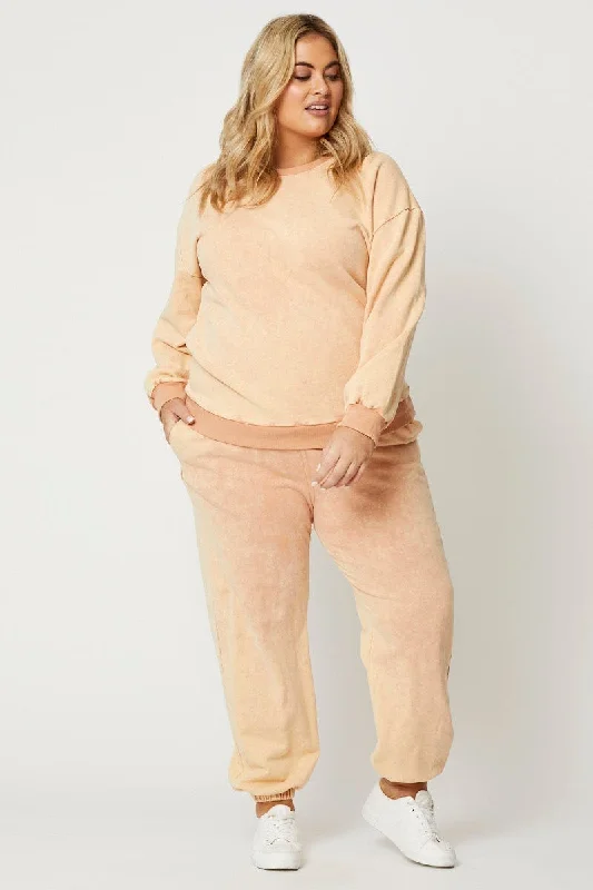 Orange Jersey Track Pants Casual Track Pants