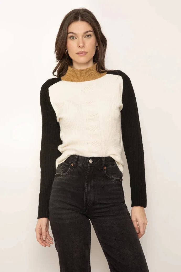 colorblock tneck sweater Polka Dot Checkered Tartan