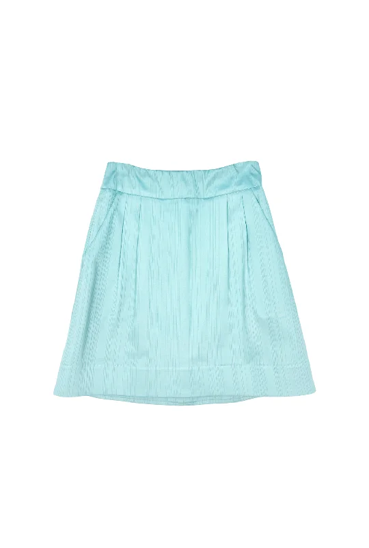 SAMPLE - Maggie Mini Skirt - Aqua Faille velvet skirt plush