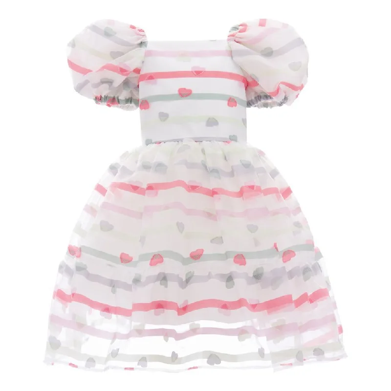White Puffer Sleeve Party Dress Tunics Brand named