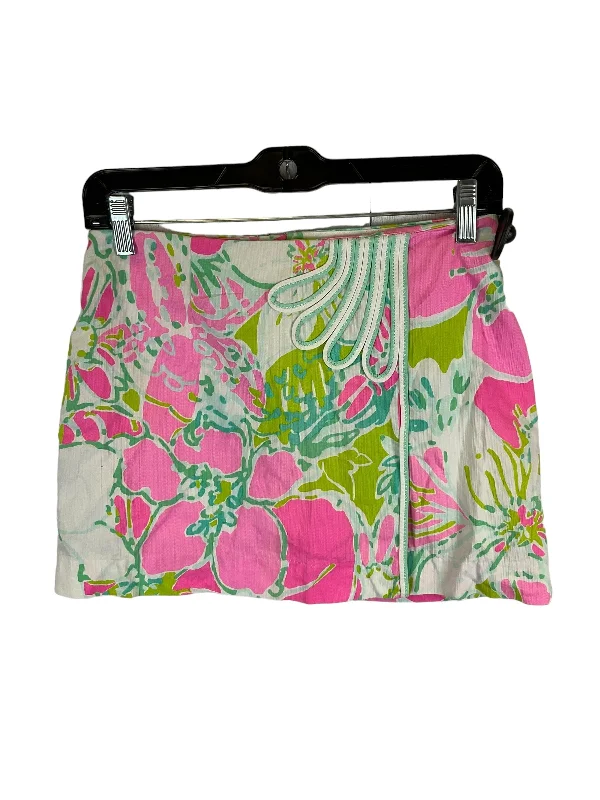 Pink Skirt Designer Lilly Pulitzer, Size 00 velvet skirt rich