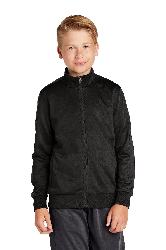 Sport-Tek  Youth Tricot Sleeve Stripe Track Jacket. YST94 Satin Jacket Silk Jacket Chiffon Jacket