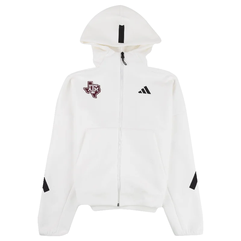 Texas A&M Adidas Womens Z.N.E. FZ Jacket Welt Pockets Slit Pockets Flap Pockets