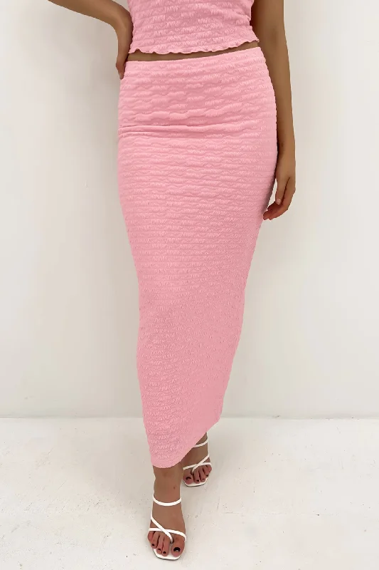 Sophie Maxi Skirt Pink patchwork skirt art