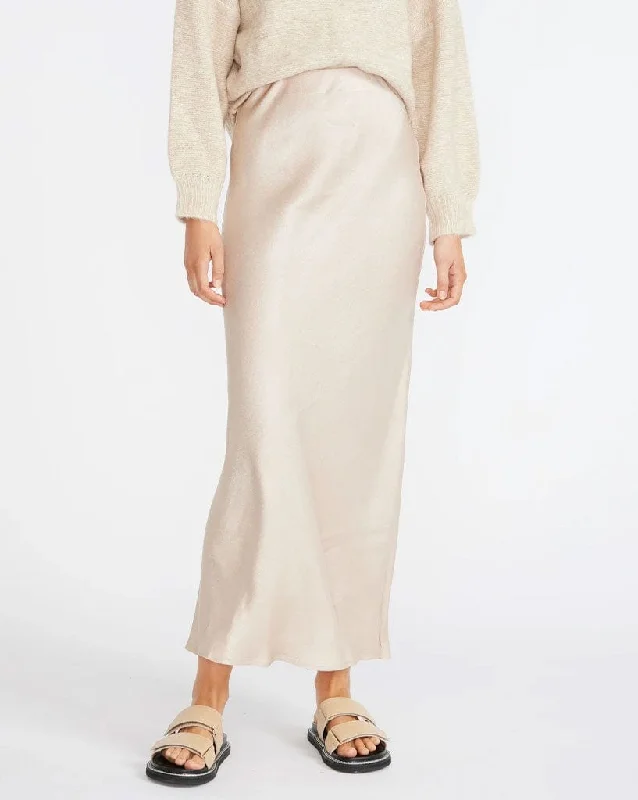 Sofia Bias Slip Skirt belted skirt waist