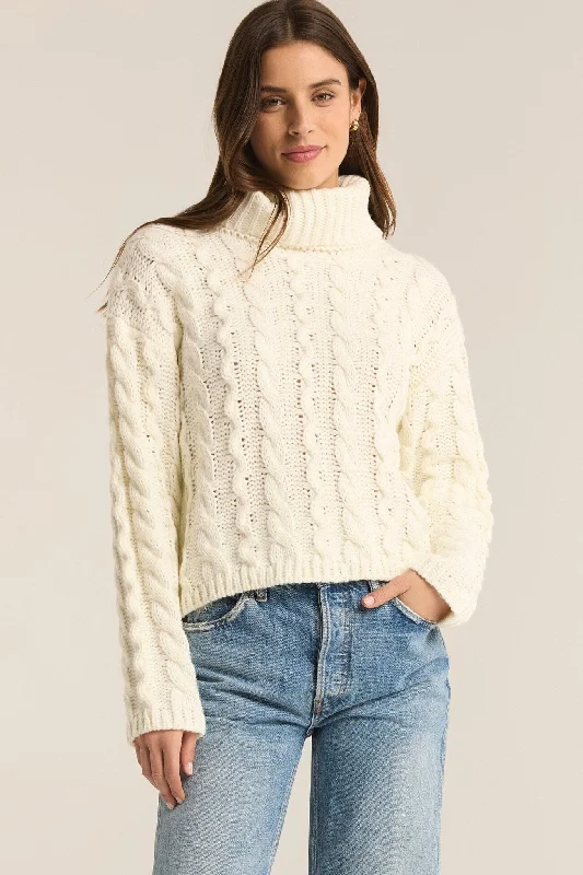cable t neck sweater Stylish Fashionable Trendy