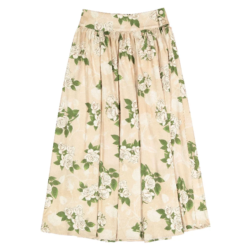 Ava and Lu Roses Maxi Skirt denim skirt stylish
