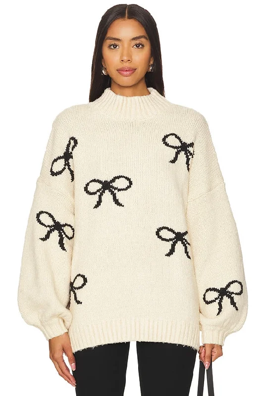 Bellamy Bow Sweater Glossy Satin Silk