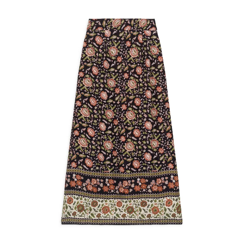 Louise Misha Charcoal Endless Fields Isa Skirt floral skirt print