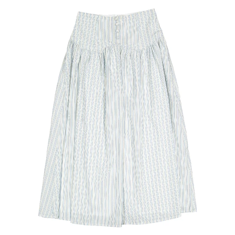 Ava and Lu Blue/White Dropwaiste Skirt asymmetrical skirt cut
