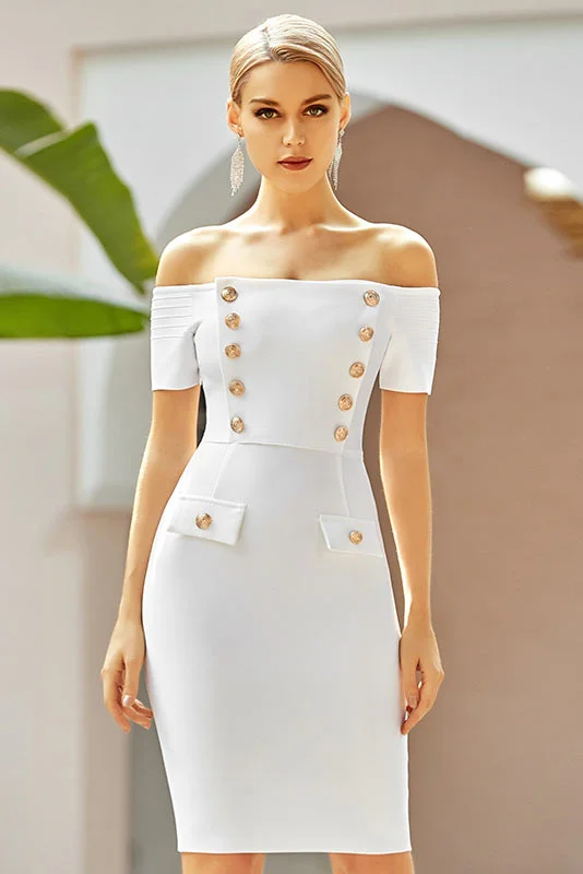 Off-The-Shoulder Bandage Homecoming Party Dress Halter Neckline Beach
