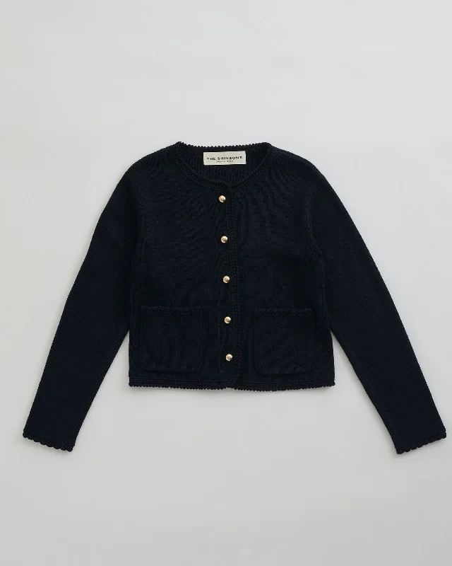 BOUCLE KNIT JACKET Insulated Jacket Fitted Jacket Loose Jacket