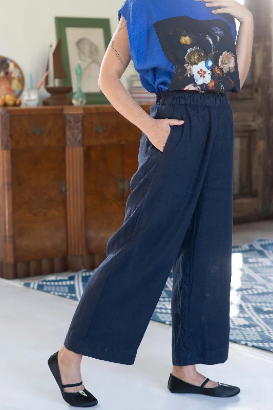 Tessa linen pant Dark Navy Slim-Fit Leggings