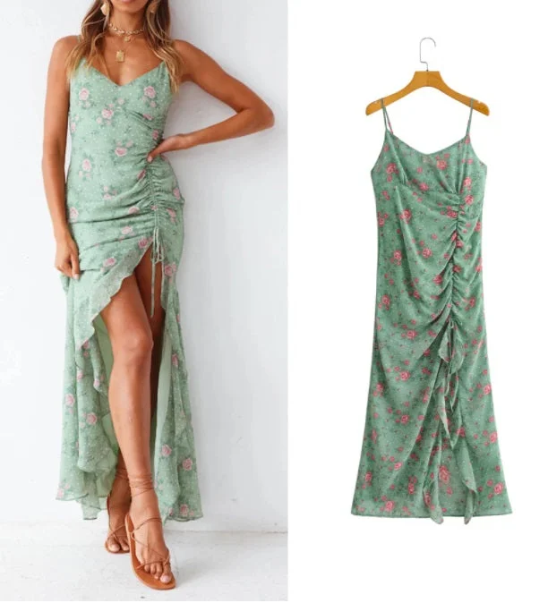 Chiffon Sleeveless Vintage Chic Party Dress CODE: MON1821 sweetheart Neckline Romantic