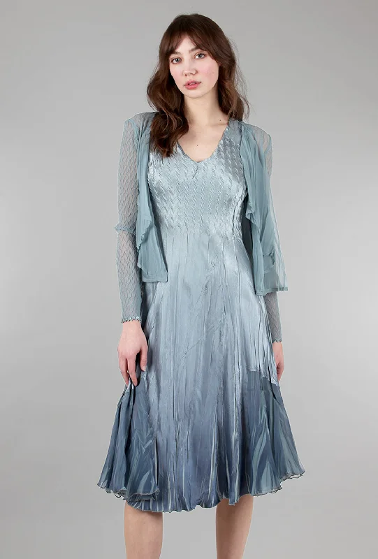Carolyn Dress/Jacket Combo, Ocean Blue Ombre Nylon Fabric Polyester Fabric Spandex Fabric