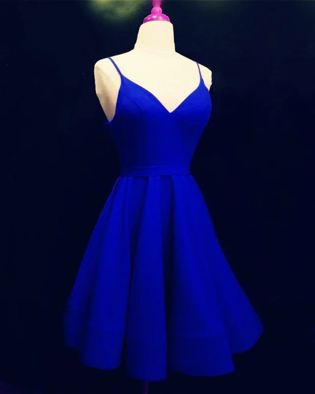 Spaghetti Straps V-neck Satin Homecoming Dresses Ball Gown Party Dress Tunics Cozy comfortable