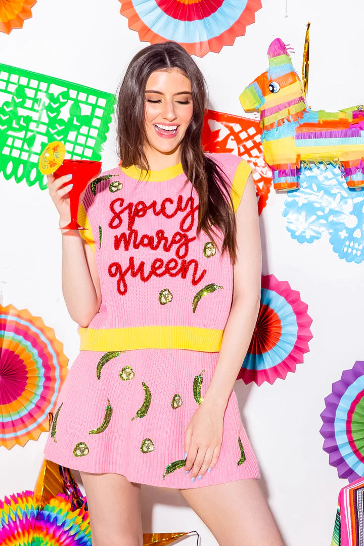 Spicy Marg Queen Sweater Vest Nylon Fabric Polyester Fabric Spandex Fabric