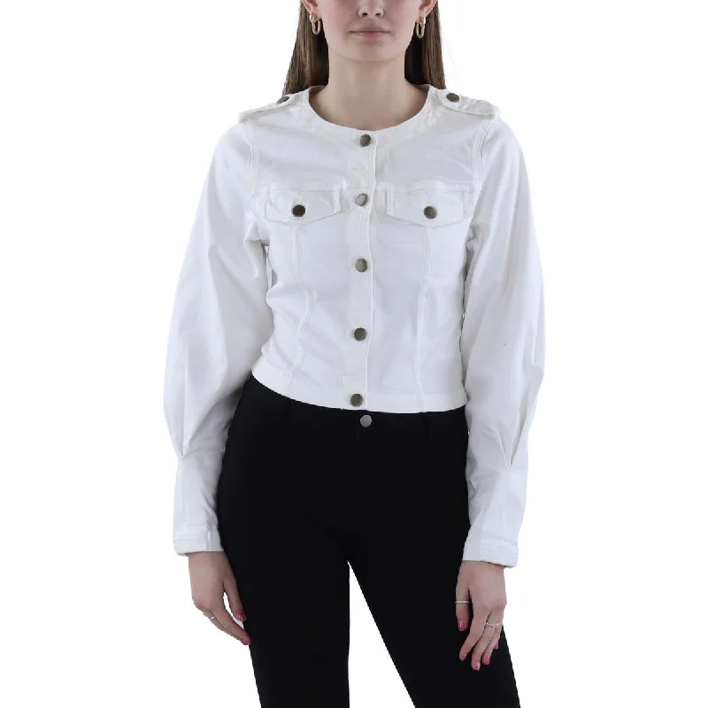 Joie Womens Kerina Crop Denim Denim Jacket Jersey Jacket Tulle Jacket Batik Jacket