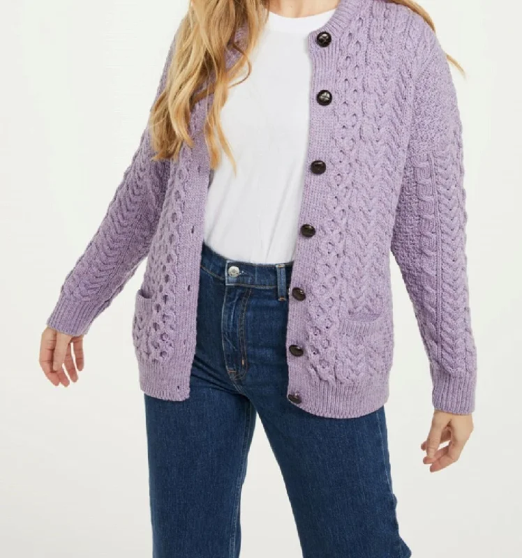 Aran Woollen Mills Women's Lumber Jacket Tailored Jacket Straight Jacket A-Line Jacket