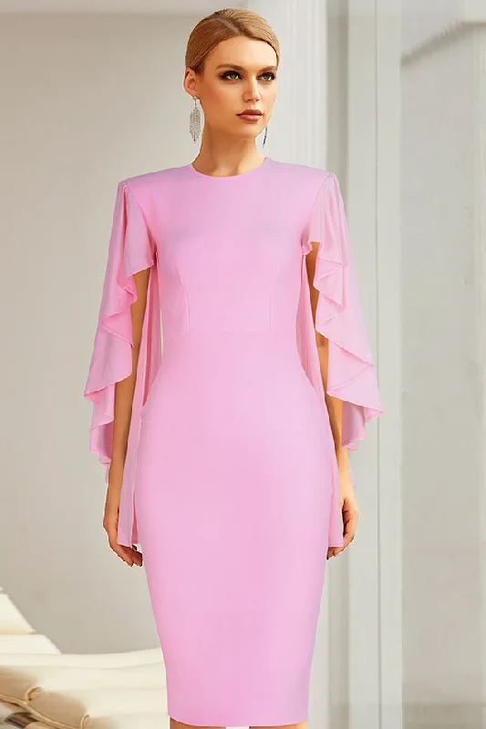 Knee Length Pink Cocktail Party Dresses Shift Classic Vintage