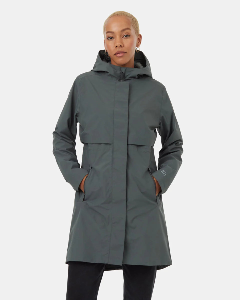 Women's Nimbus Long Rain Jacket - Urban Green Fleece Fabric Down Fabric Feather Fabric