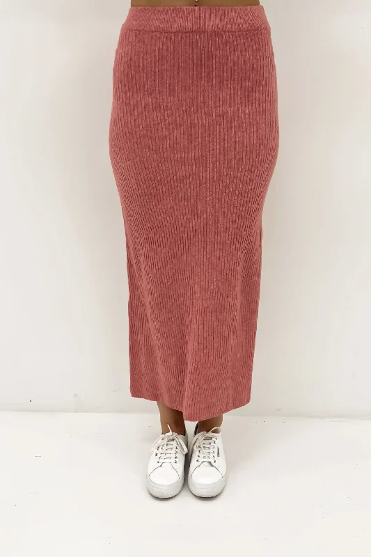 Sofia Maxi Skirt Terracotta leather skirt refined