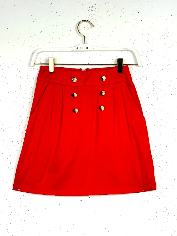 SAMPLE - Sailor Maggie Mini Skirt - Red leather skirt bold
