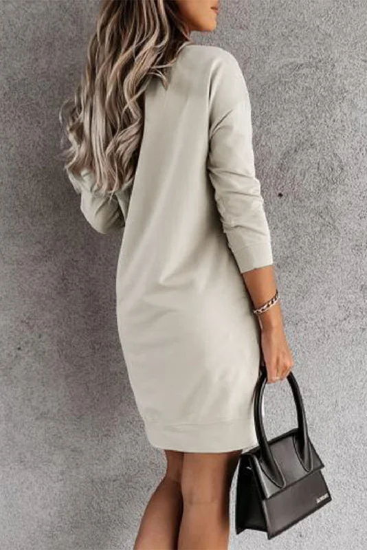 Batwing Sleeve Mini Dress Stylish Button-Down Mini Dress